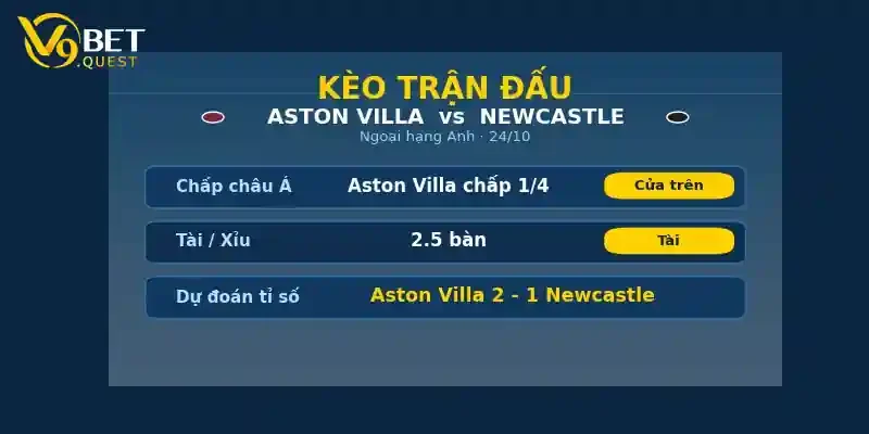 Soi kèo Aston Villa vs Newcastle ngày 24/10 – Ngoại hạng Anh 2 Kèo trận đấu Aston Villa vs Newcastle