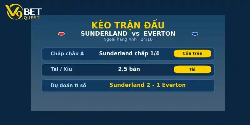 Soi kèo Sunderland vs Everton 24/10: Nhận định vòng 9 Ngoại hạng Anh 2 Kèo trận đấu Sunderland vs Everton
