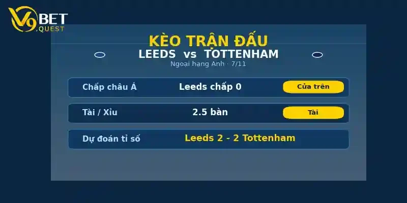 Soi kèo Leeds vs Tottenham 7/11: Nhận định vòng 10 Ngoại hạng Anh 2 Kèo trận đấu Leeds vs Tottenham