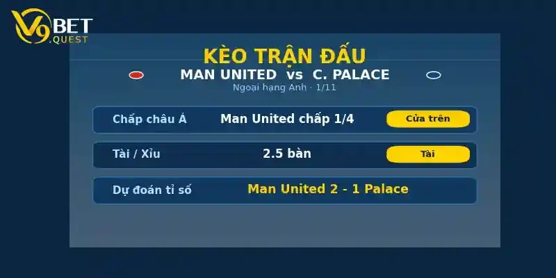 Soi kèo Man United vs Crystal Palace 1/11: Nhận định vòng 10 Ngoại hạng Anh 2 Kèo trận đấu Man United vs Crystal Palace