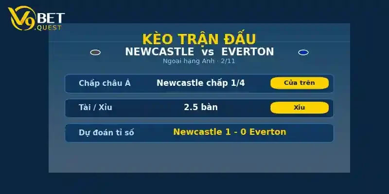 Soi kèo Newcastle vs Everton 2/11: Nhận định vòng 9 Ngoại hạng Anh 2 Kèo trận đấu Newcastle vs Everton